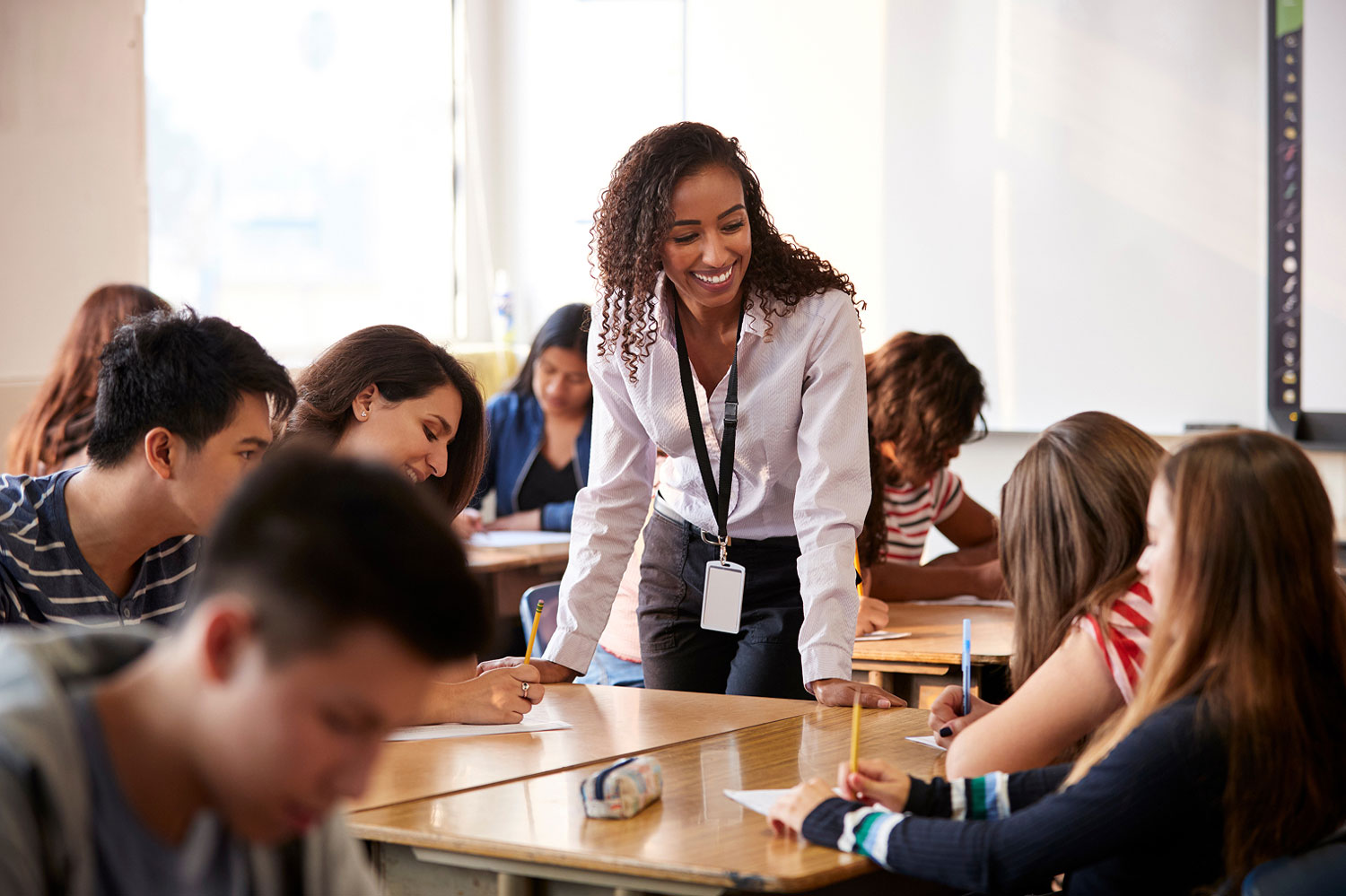 Teacher in a classroom with students