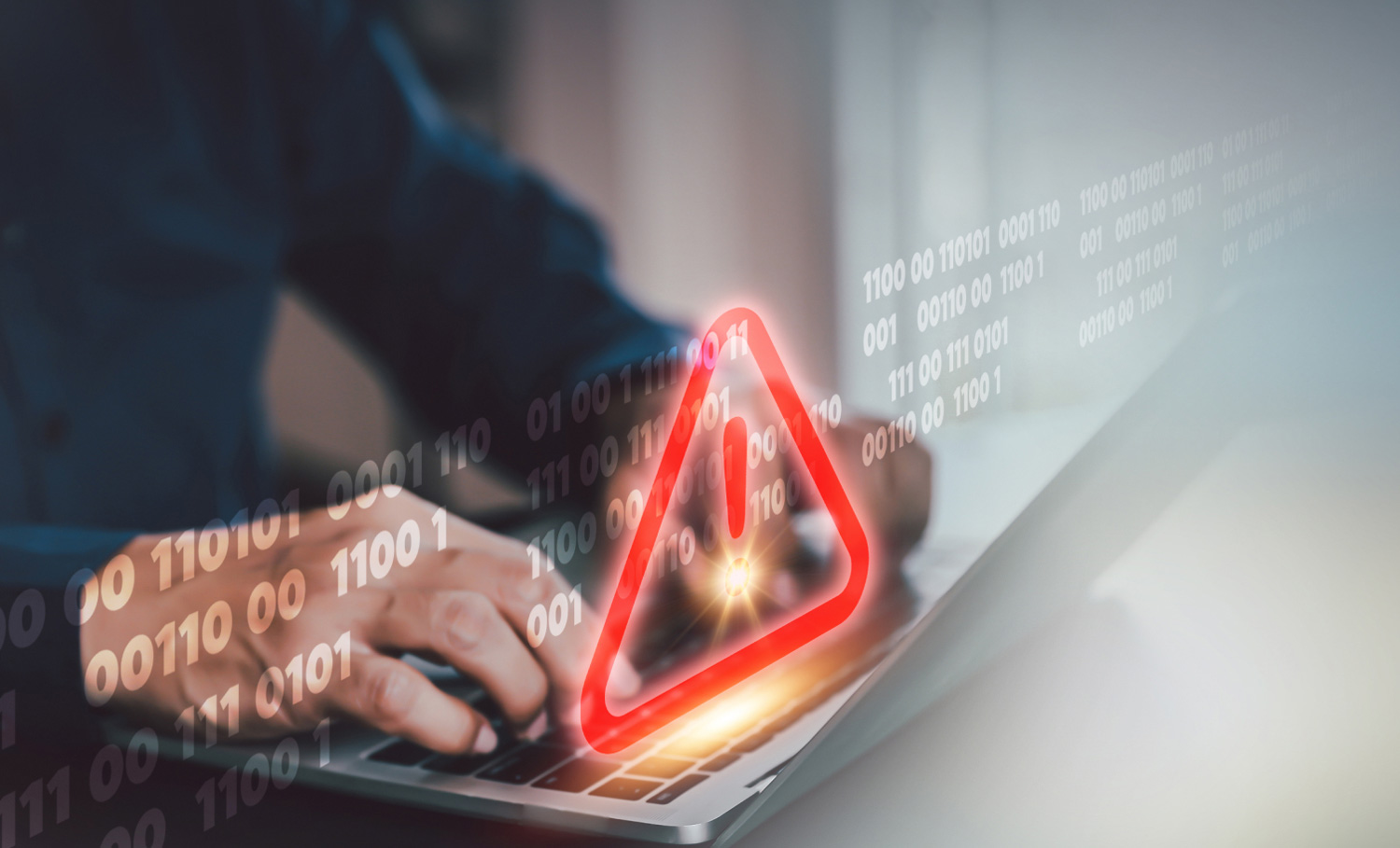 Security breach depicted on user laptop